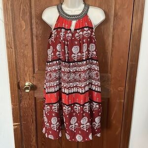 Ranna Gill by Anthropologie Women’s Embroidered Beaded neck Dress Size 2